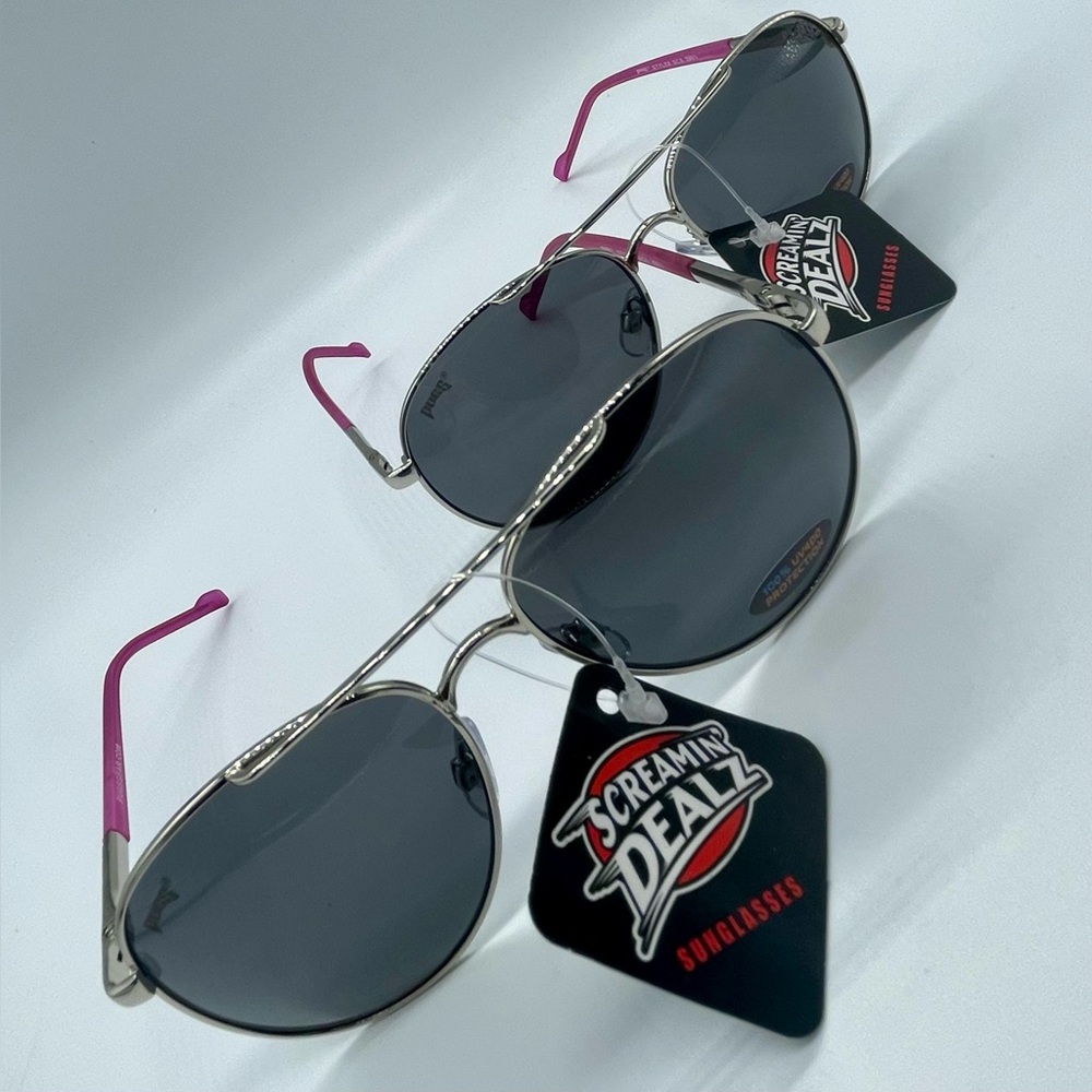 Two Pairs of Pugs Fashion Rose Pink Designer Sunglasses